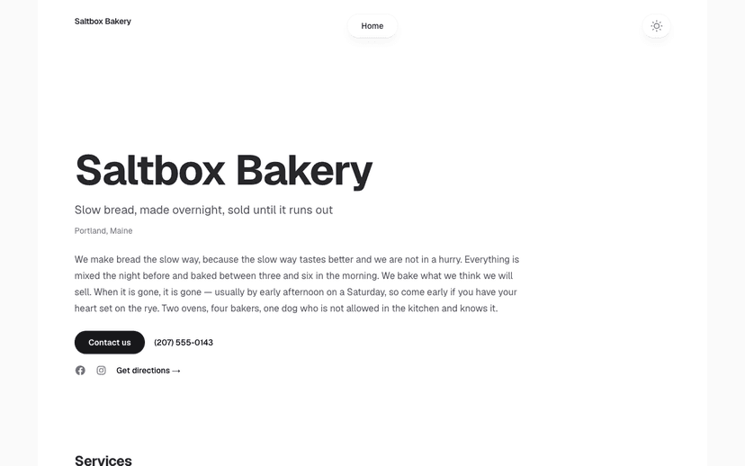 Small Business template preview