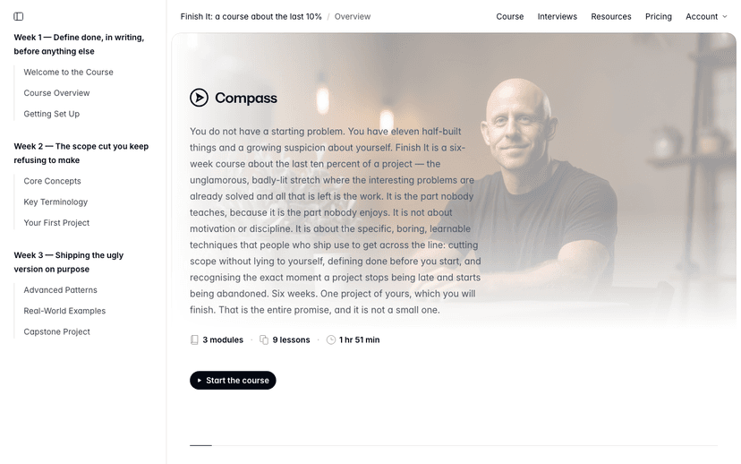 Online Course template preview