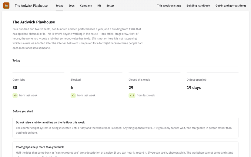 Internal Tools template preview