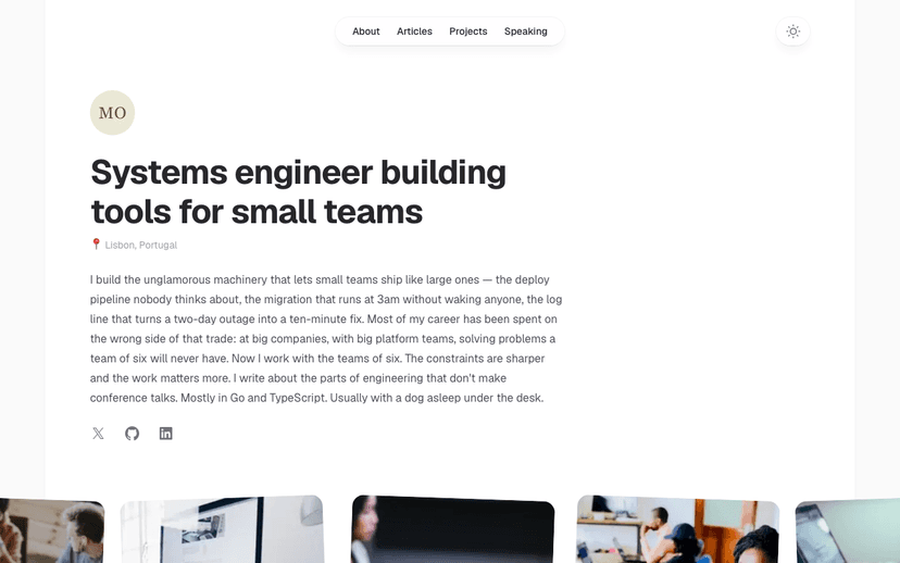 Personal Website template preview