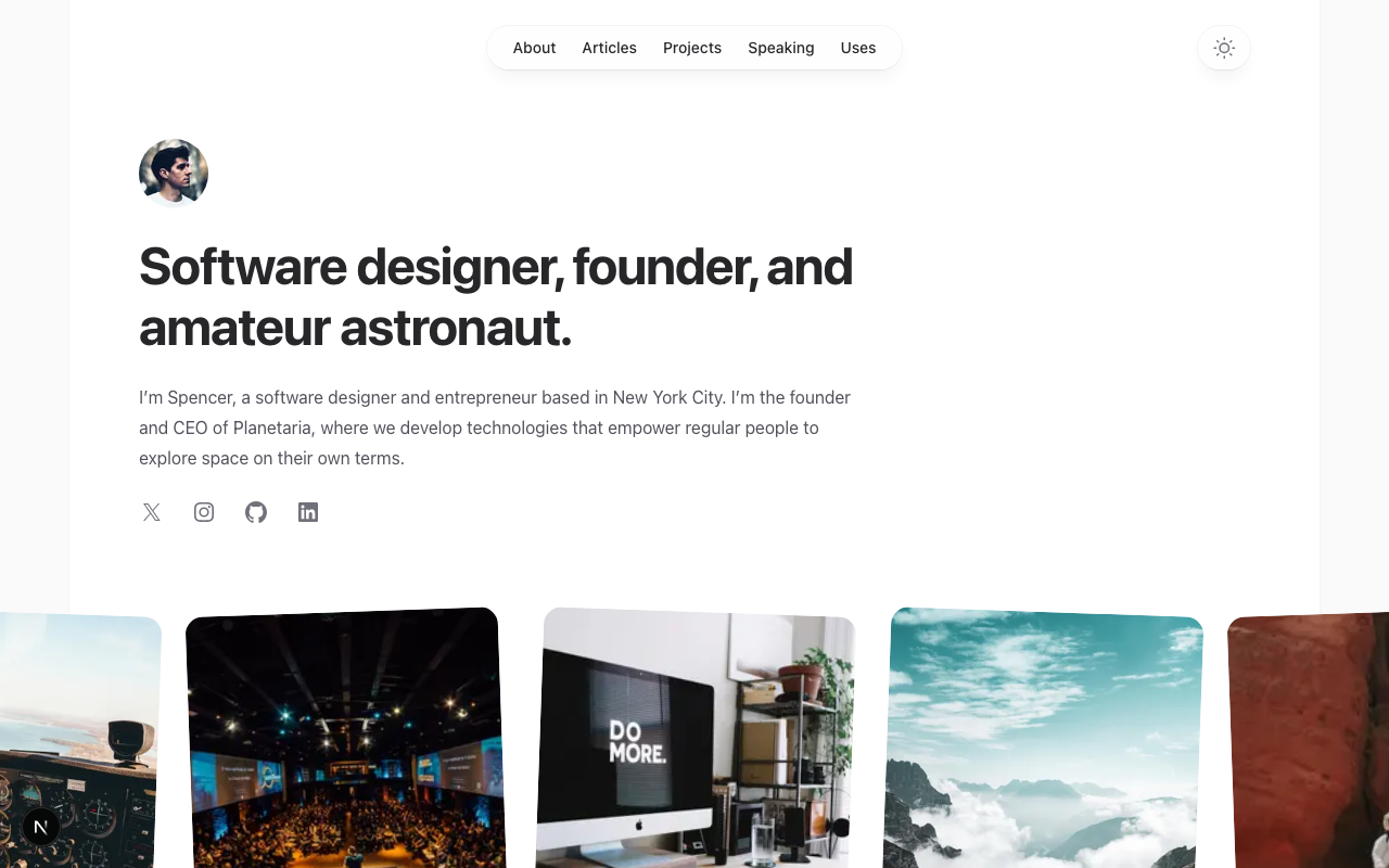 Personal Website template preview